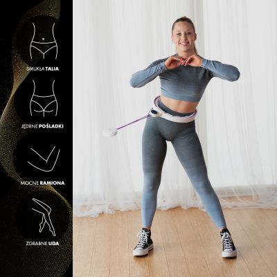 10. HHM17 HULA HOP WHITE/VIOLET Z MAGNESAMI I OBCIĄŻNIKIEM + LICZNIK HMS