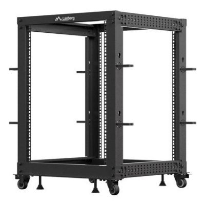 2. OPEN RACK 19" 15U 600X600-1100 REGULOWANY CZARNY LANBERG