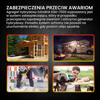 14. Extralink Agregat prądotwórczy EGH-7000 hybrydowy, 7kW