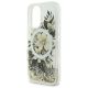 6. Etui Guess Liquid Glitter Flower MagSafe na iPhone 16 - beżowe