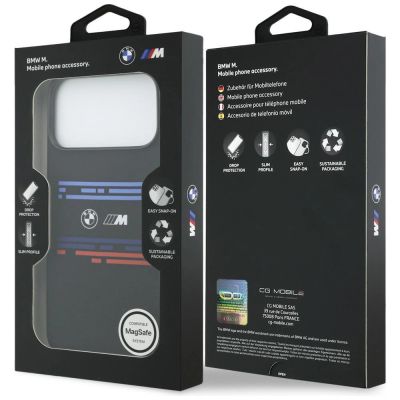 8. Etui BMW M Silicon Horizontal Line MagSafe na iPhone 17 Pro Max - czarne