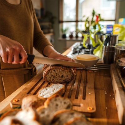 6. Fiskars 1057550 deska do krojenia Prostokątny Bambusowy, Plastik Bambusowy, Czarny