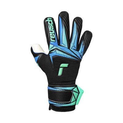 2. Rękawice bramkarskie Reusch Attrakt RE:GRIP NC czarno-niebieskie 5670535 7272