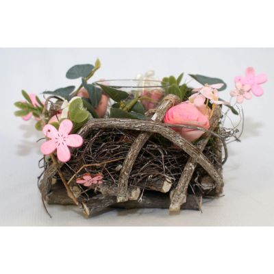 4. ŚWIECZNIK DEKORACYJNY RÓŻOWY 16CM NA TEA LIGHT