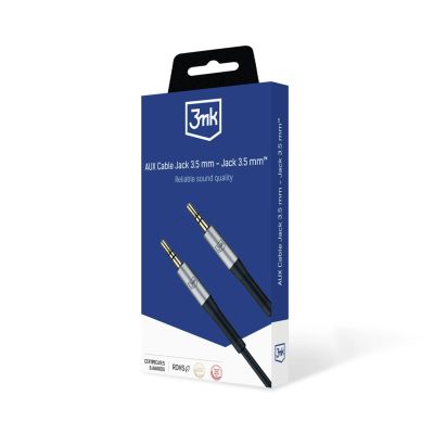 6. Kabel 3mk AUX minijack 3,5 mm / AUX minijack 3,5 mm