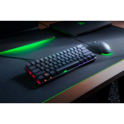 2. Razer Huntsman Mini 60% Klawiatura do gier Opto-mechaniczny fioletowy przełącznik Światło LED RGB NORD Przewodowa