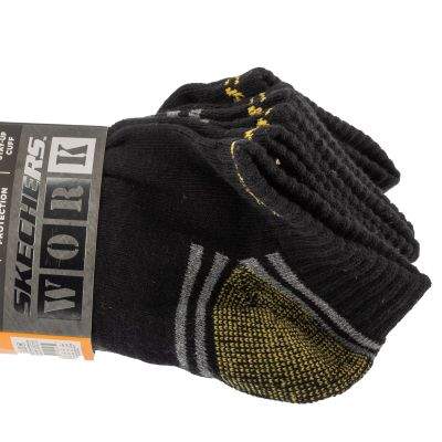 2. Skechers 3pk Terry Train Work Socks S102684-BLK Czarne 41-46
