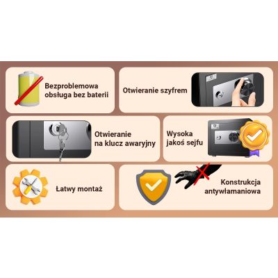 6. Sejf szyfrowo-mechaniczny Extralink Lock Star M-30