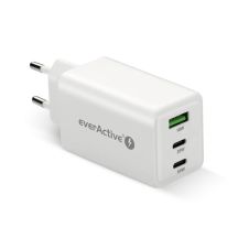 EVERACTIVE ŁADOWARKA SIECIOWA GAN 1 X USB, 2 X USB-C QUICK CHARGE 4+ 65W BIAŁA SC-655Q