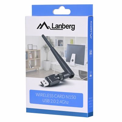 9. Karta sieciowa Lanberg N150 NC-0150-WE (USB 2.0, Złącze anteny WiFi)
