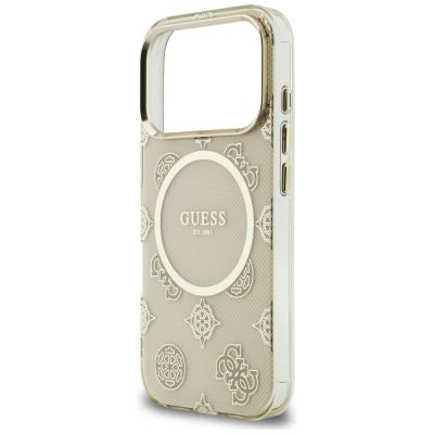 6. Etui Guess IML Peony Dot MagSafe na iPhone 17 Pro - beżowe