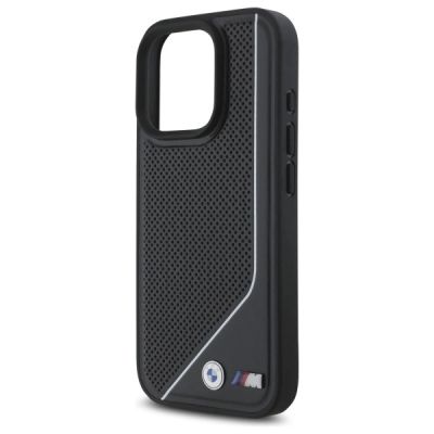 6. Etui BMW M Perforated Twisted Line MagSafe na iPhone 16 Pro - czarne
