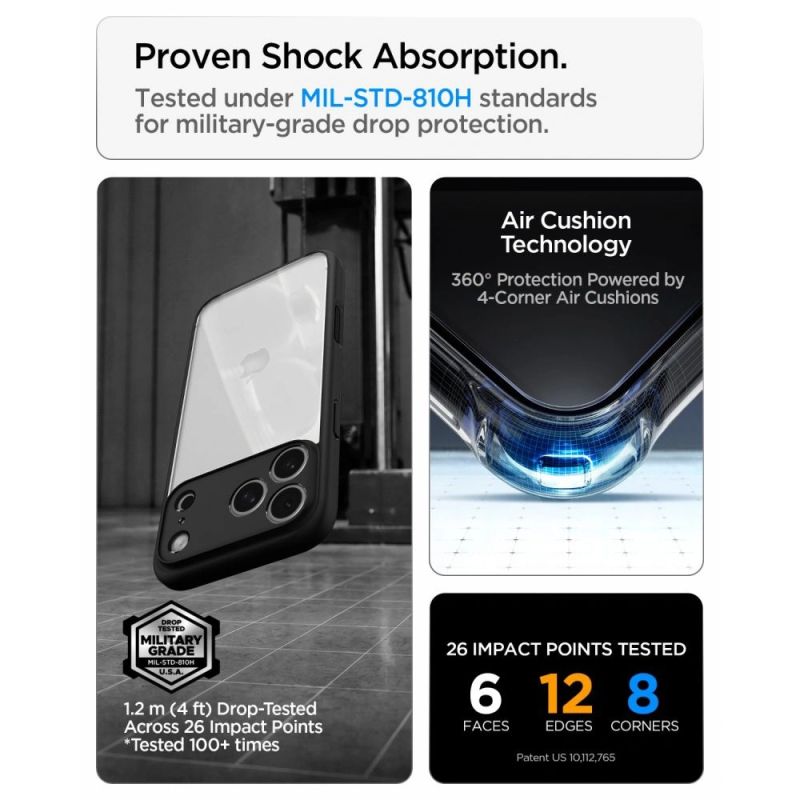 9. Etui Spigen Ultra Hybrid na iPhone 18 Pro / 17 Pro - czarne matowe
