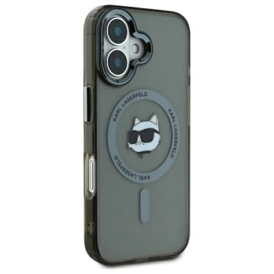 4. Etui Karl Lagerfeld IML Metal Choupette Head MagSafe na iPhone 16 - czarne