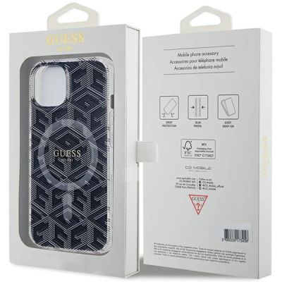 8. Etui Guess IML GCube MagSafe na iPhone 15 Plus / 14 Plus - czarne