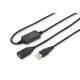 4. Kabel DIGITUS DA-73101 (USB M - USB F; 15m; kolor czarny)