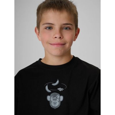 3. T-shirt loose z nadrukiem chłopięcy 4FJRSS26TTSHM4276-20S