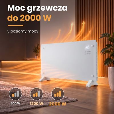 13. Extralink Inteligentny szklany grzejnik o mocy 2000W | Kolor biały