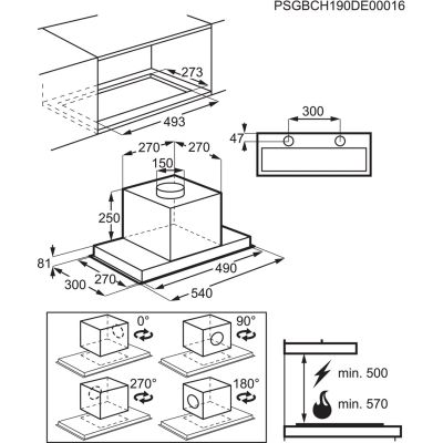 2. Okap podszafkowy, wkład do zabudowy ELECTROLUX LFG516X