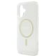 6. Etui Guess IML Glitter Circle MagSafe na iPhone 16 - przezroczyste