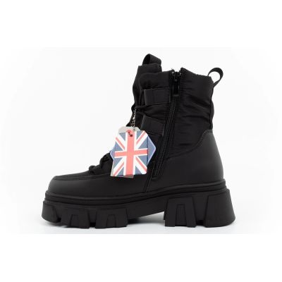 2. Lee Cooper buty zimowe damskie czarne ocieplane botki na zamek