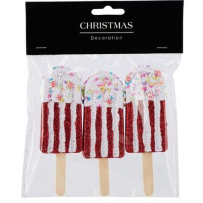 LODY DEKORACJA WISZĄCA BOMBKA 3SZT CZERWONY