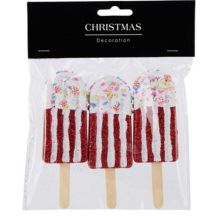 LODY DEKORACJA WISZĄCA BOMBKA 3SZT CZERWONY