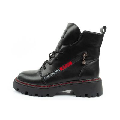 2. Lee Cooper buty botki trapery damskie sztyblety skórzane ocieplane czarne czerwone