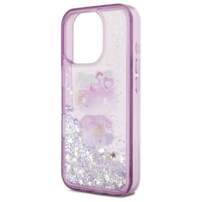 6. Etui Hello Kitty Liquid Glitter 50TH Anniversary Party na iPhone 16 Pro Max - fioletowe