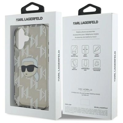 7. Etui Karl Lagerfeld IML Karl Head Electroplated na iPhone 16 - czarne