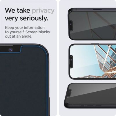 7. Szkło hartowane Spigen Glas.tR EZ Fit Privacy na iPhone 13 Pro Max - 2 szt.