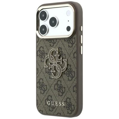 2. Etui Guess 4G & Big Resin Logo na iPhone 17 Pro Max / 18 Pro Max - brązowe