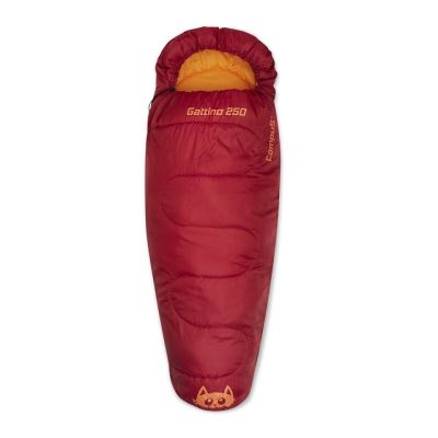 2. Śpiwór turystyczny dziecięcy mumia Campus Gattino 250 Prawy Czerwony/Pomarańczowy