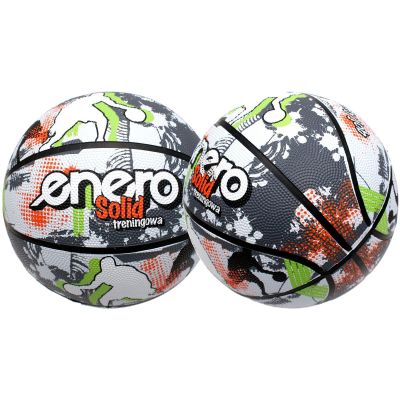 13. PIŁKA DO KOSZYKÓWKI ENERO SOLID R.7 SZARO-BIAŁA