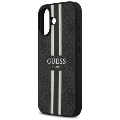 6. Etui Guess 4G Printed Stripes MagSafe na iPhone 17 -czarne