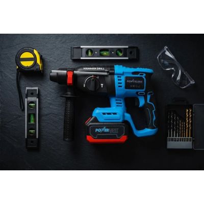 7. Akumulatorowy młot udarowo-obrotowy EXTRALINK POWERLINK PWL-6608 26MM 20V 2X4AH