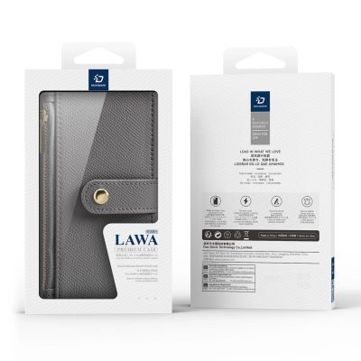 12. Etui skórzane Dux Ducis Lawa na iPhone 16  - szare