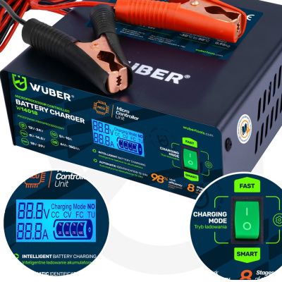 12. Prostownik mikroprocesorowy samochodowy 10A 6-150 Ah 2-24 V W14018 WUBER
