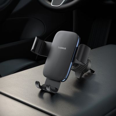 16. Uchwyt samochodowy Baseus Metal Age 3 na telefon, grawitacyjny, na kratkę nawiewu - czarny