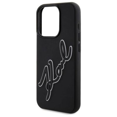 6. Etui Karl Lagerfeld 3D Rubber Signature na iPhone 15 Pro Max - czarne