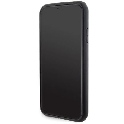5. Etui Karl Lagerfeld Gripstand Saffiano Choupette Pins na iPhone 11 / Xr - czarne
