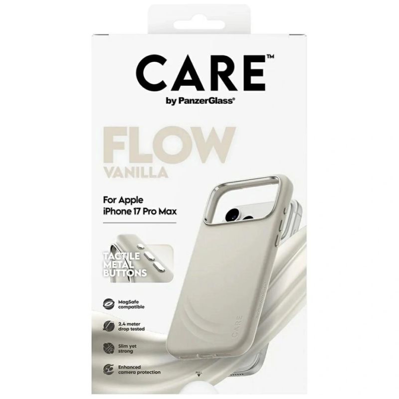 4. Etui CARE by PanzerGlass FLOW MagSafe na iPhone 17 Pro Max - beżowe
