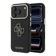 Etui Guess Grained & Big Resin Logo na iPhone 18 Pro Max / 17 Pro Max - czarne