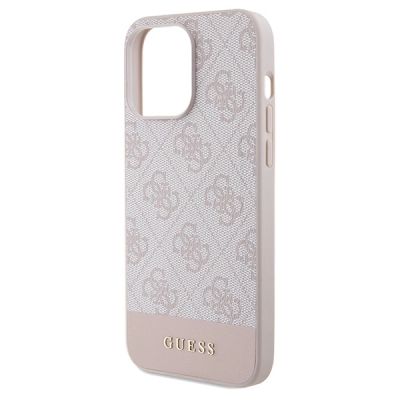 6. Etui Guess 4G Stripe Collection na iPhone 15 Pro Max - różowe