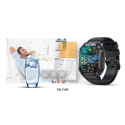 11. Smartwatch VELTORI VT200-1 Czarny Pasek Silikonowy
