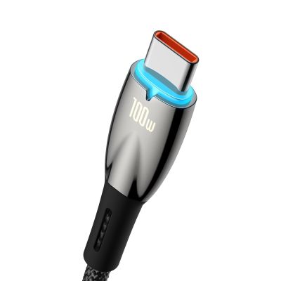 2. Baseus Glimmer Series kabel do szybkiego ładowania USB-A - USB-C 100W 480Mb/s 1m czarny