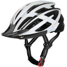 Kask rowerowy MTB Wozinsky z odpinanym daszkiem i tylną lampką USB 54-57 cm - czarno-biały