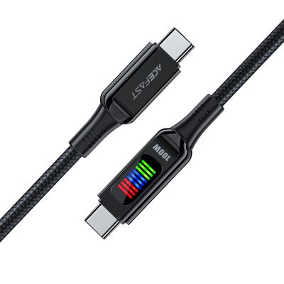4. Kabel Acefast C7-03 USB-C USB-C 100W 1.2m z wyświetlaczem - czarny