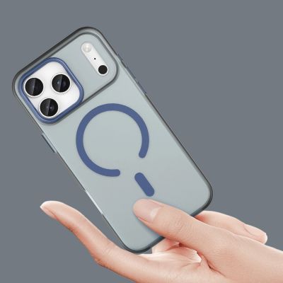 5. Etui Magnetic Abrasive na iPhone 17 Pro Max kompatybilne z MagSafe - matowe niebieskie
