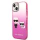 2. Etui Karl Lagerfeld Gradient Ikonik Karl&Choupette na iPhone 14 Plus - różowe